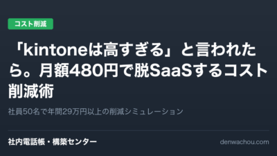 【社長案件】「kintoneは高すぎる」と言われたら。月額480円で「脱・SaaS」する裏技的コスト削減術