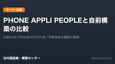 PHONE APPLI PEOPLEと自前構築の比較｜社員50名で初年度29万円の差