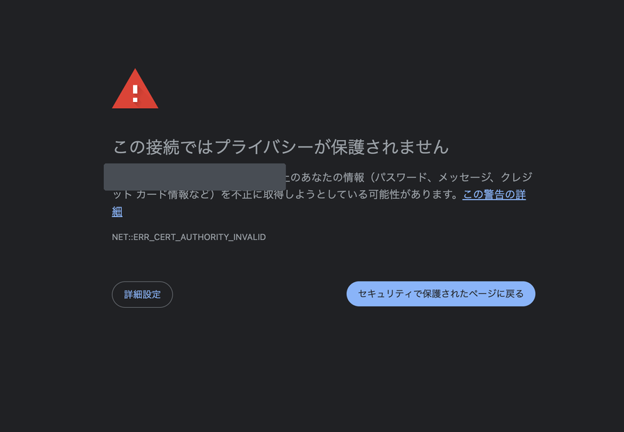 Oneレンタルサーバーの初期ドメインで出た証明書の警告
